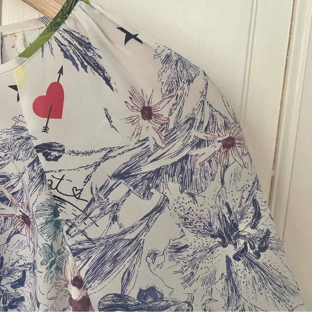 Cinq a Sept 100% Silk Avalon Top Floral Peasant Lace Luxury Designer Garden - Picture 8 of 15